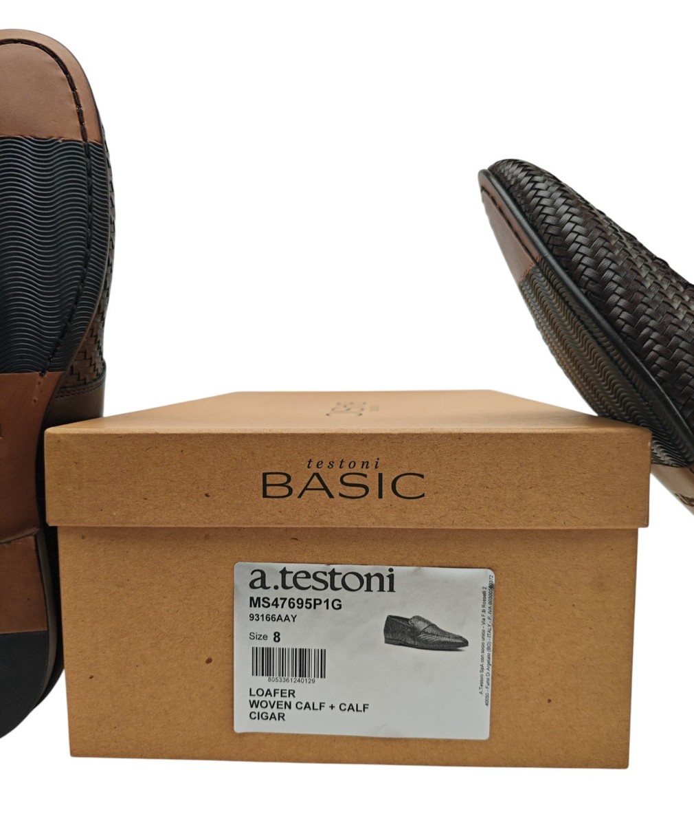 靴 a.testoni size8 1250$ TESTONI Brown Loafer Shoes Woven Calf 8 UK / 9 US / 42 IT | eBay