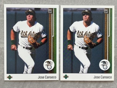 (2) 1989 Upper Deck JOSE CANSECO ''Blue Eagle'' Error Correct Variation Cards #659