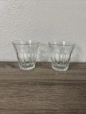 Vintage Set of 2 Duralex Picardie Clear Double Old Fashion 3.75" 8 oz