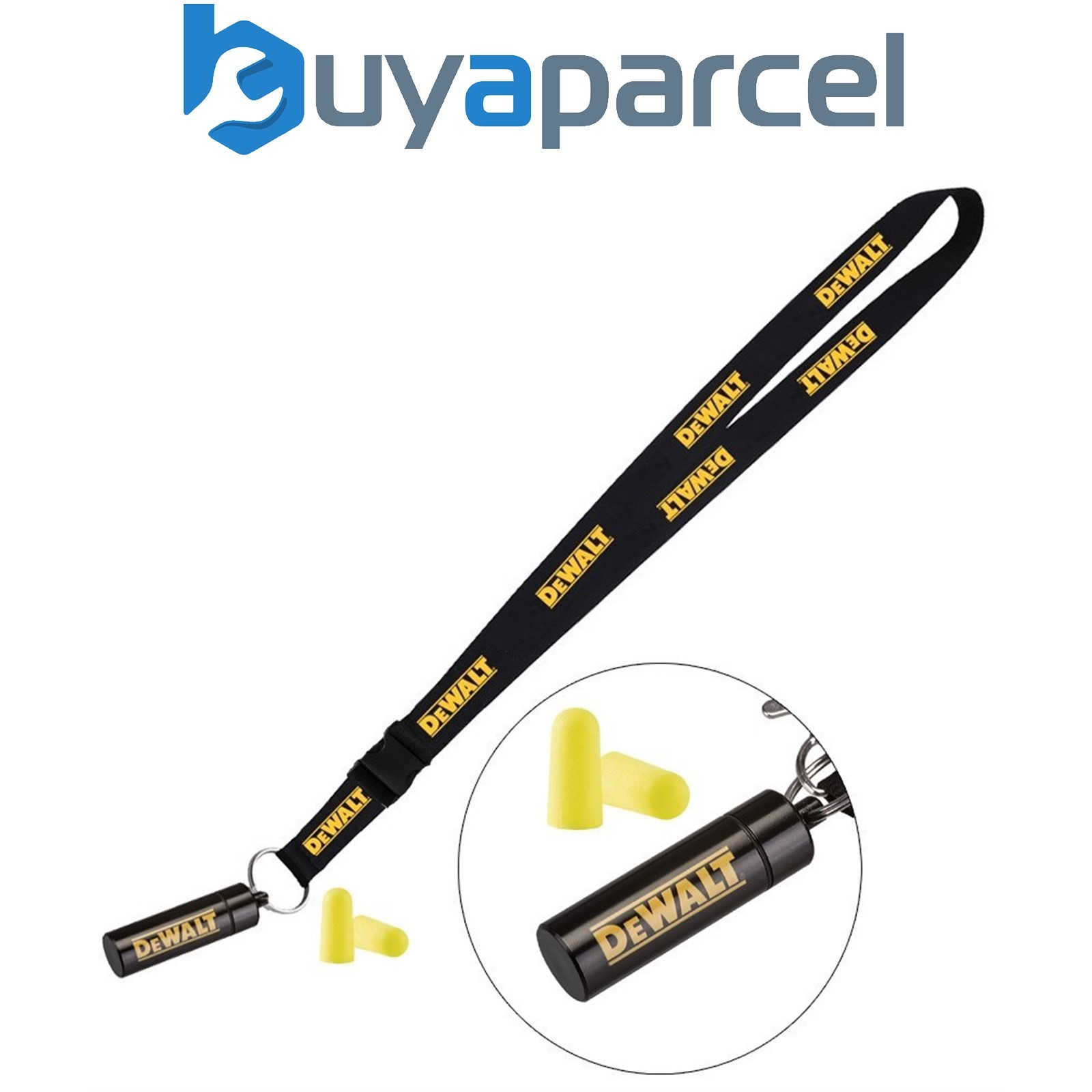 Dewalt Neck Strap Tool Lanyard Safety Card Id Badge Holder + Ear Plugs and Case