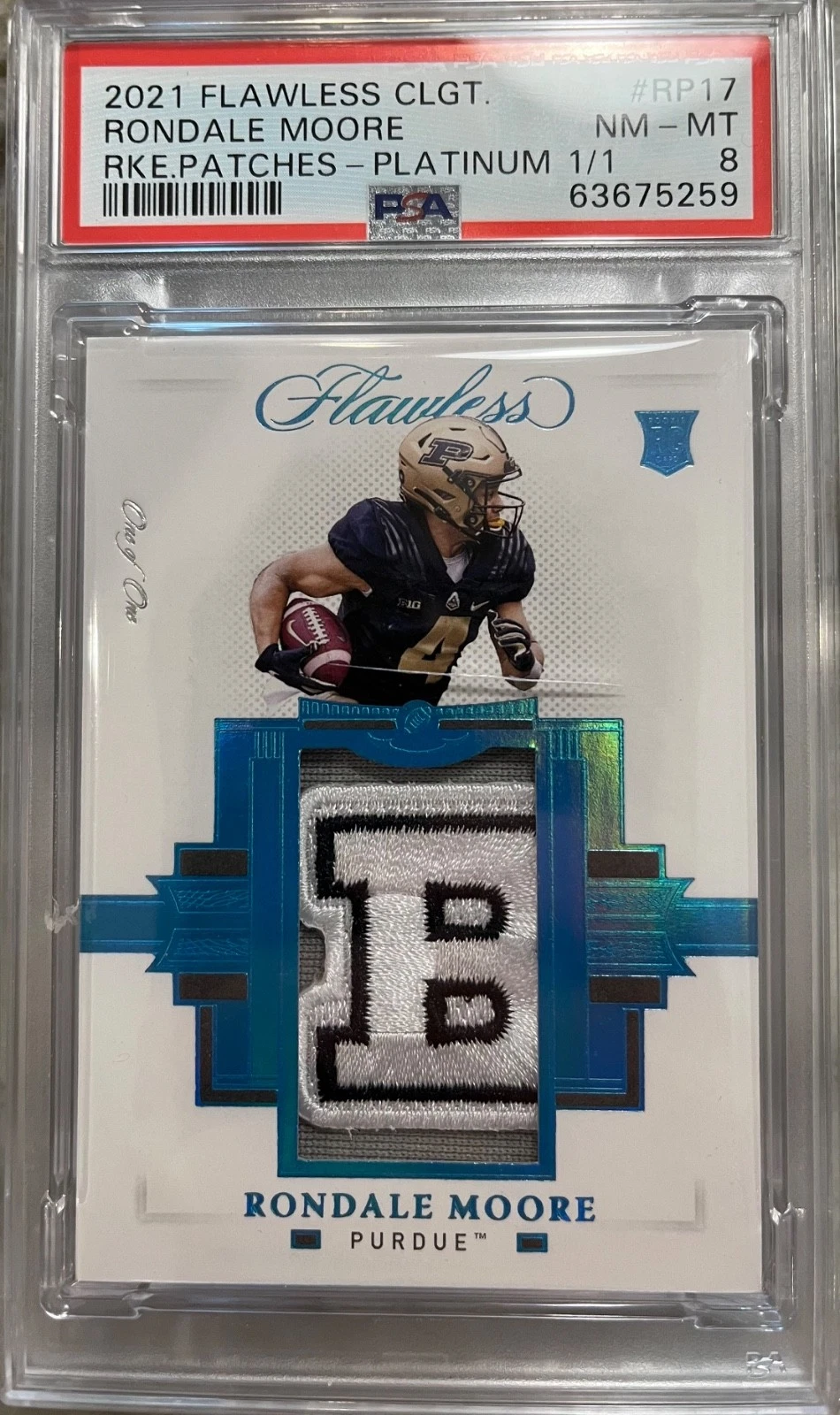 Rondale Moore Panini Flawless Collegiate Rookie Patches #RP17 Platinum 1/1