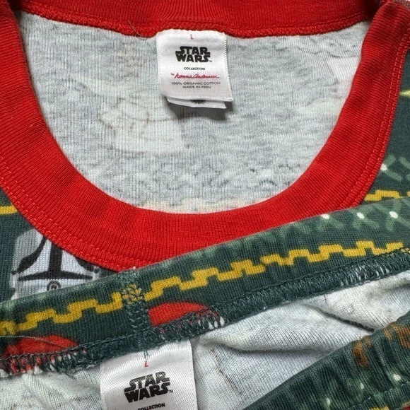 Hanna Andersson Star Wars Mandalorian Adult Unisex Long John Pajamas L Christmas - Image 4 of 4
