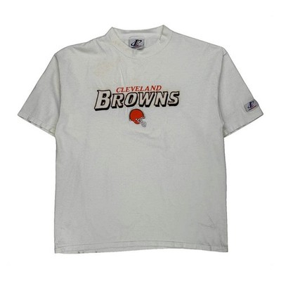 Cleveland Browns Logo Leichtathletik Fußball T-Shirt - Large weiß Baumwolle