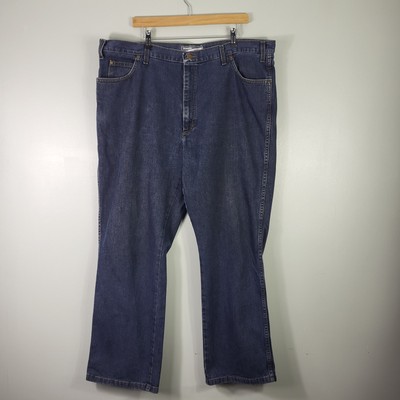 Wrangler Durable Basic Jeans Mens W44 L32 Blue Regular Straight Leg Denim
