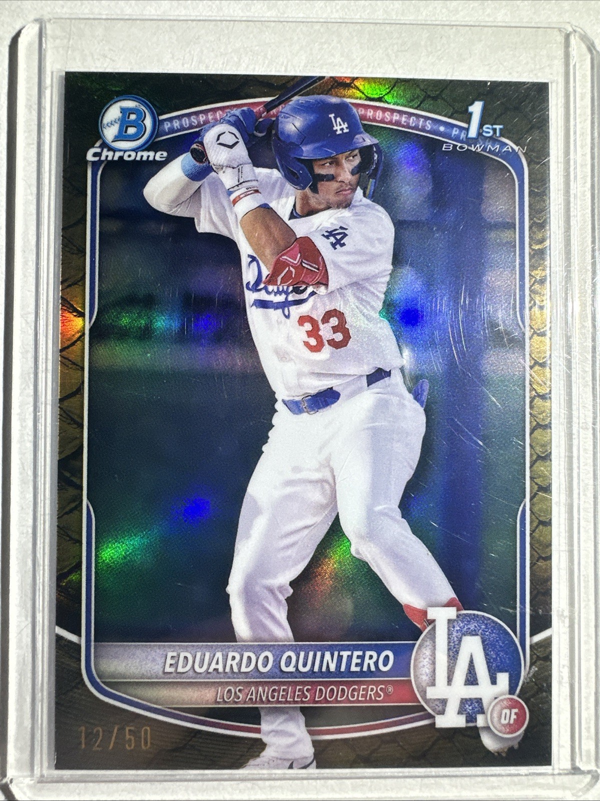 2025 Bowman Chrome Prospects - Eduardo Quintero #BCP-115 - Gold Reptilian /50