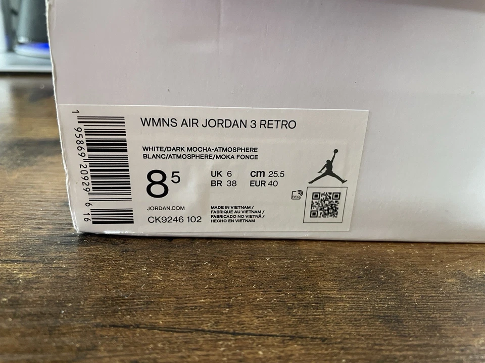 Air Jordan 3 ретро неаполитанский W размер 8,5 - Изображение 2 из 4