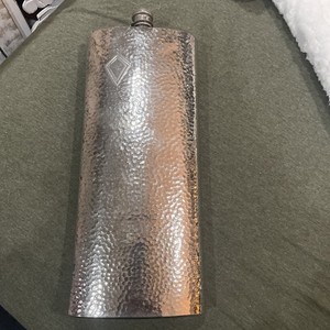 Vintage Hammered Non Corrosive Extra Tall Alcohol Flask Approx 13inches