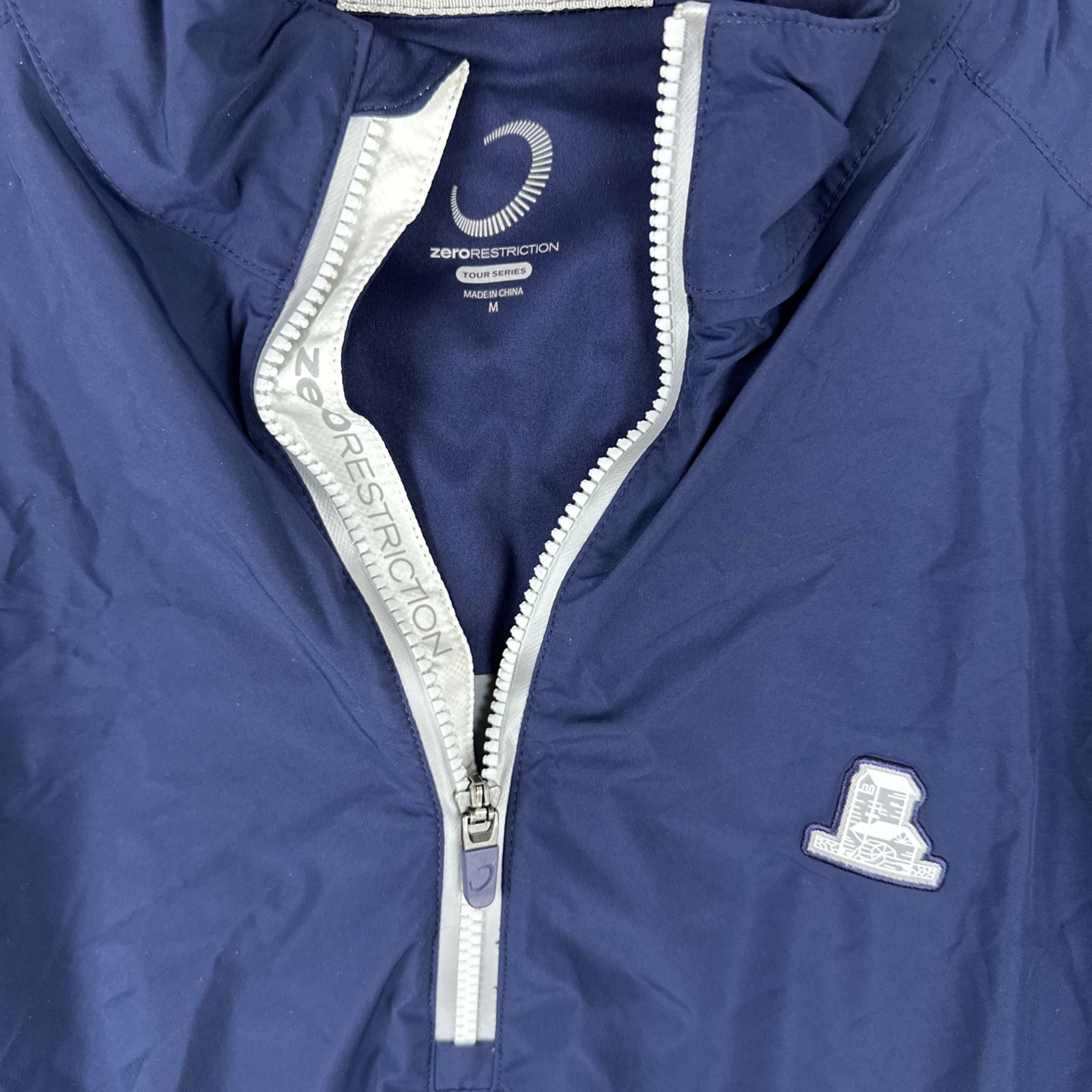 Zero Restriction Jacket M Blue Tour Series Golf 1/4 Zip Windshirt Pullover