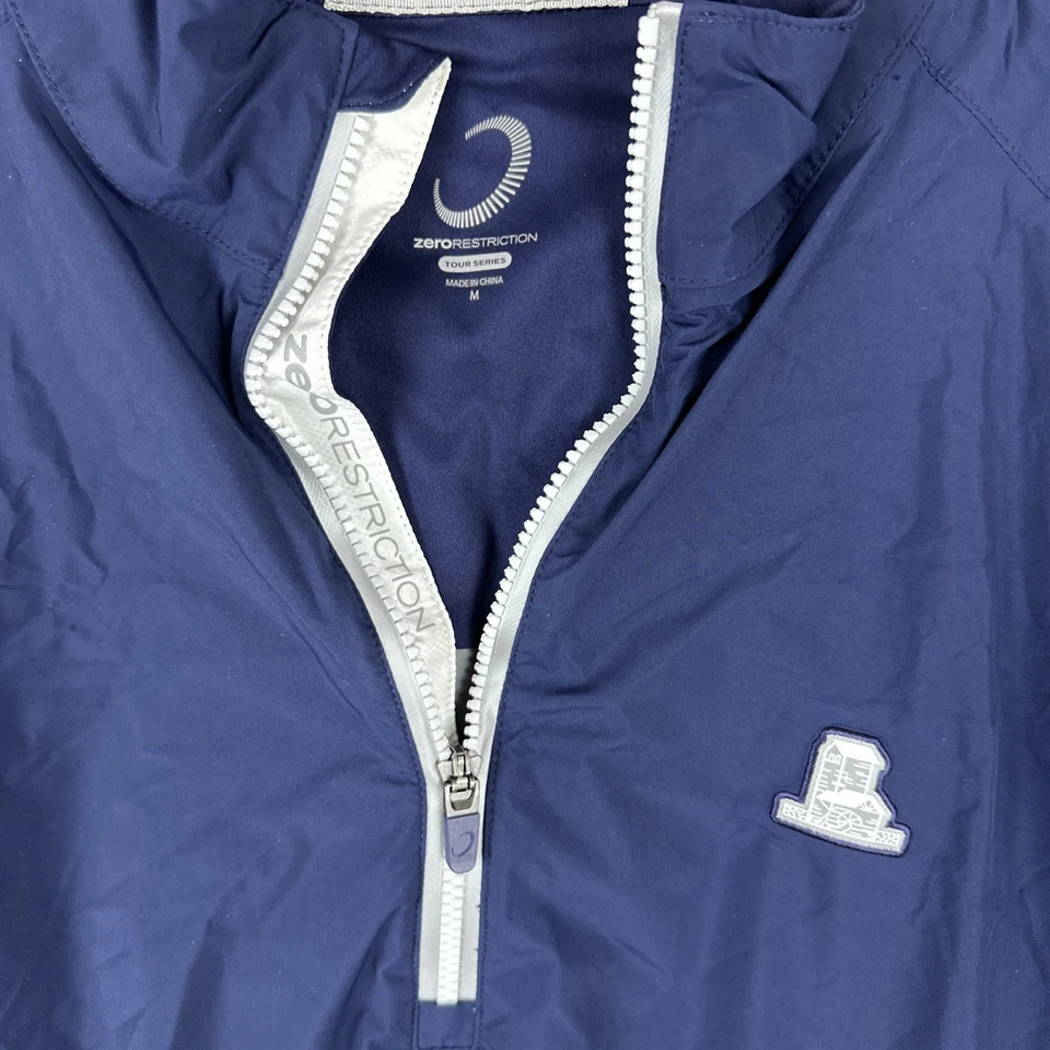 Zero Restriction Jacket M Blue Tour Series Golf 1/4 Zip Windshirt Pullover - Image 4 of 4