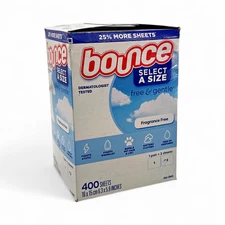 Bounce Select a Size Free + Gentle Dryer Sheets, Unscented - 400 Count