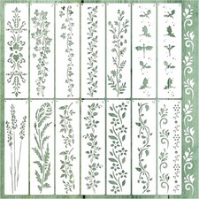 Large Border Flower Stencils for Painting Floral Leaf Stencil Dragon Vine Bac...