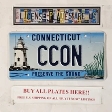 PERSONALIZED VANITY LICENSE PLATE 🔥FREE📬🔥 CCON ~ CONNECTICUT LIGHTHOUSE TAG