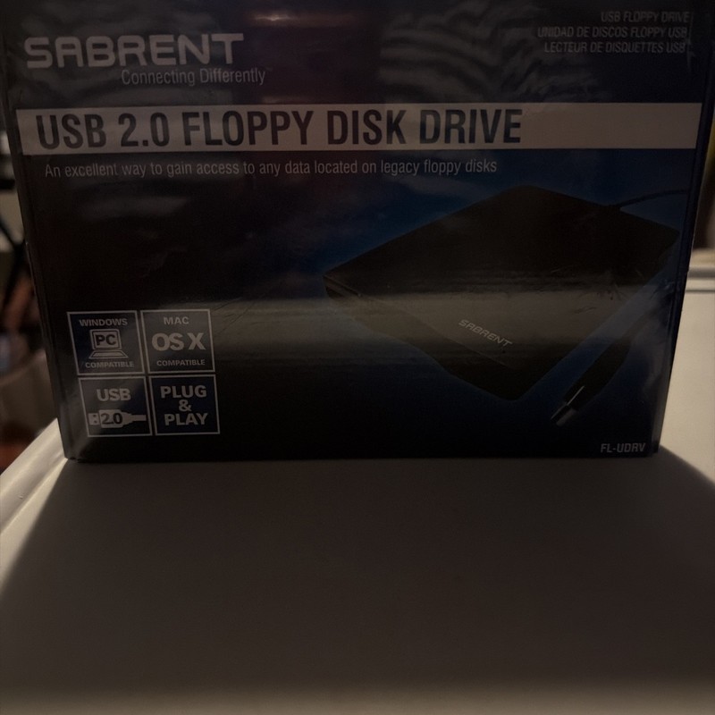 Sabrent USB 2.0 Floppy Disk Drive FL-UDRV External 1.44MB PC Mac New Sealed Box