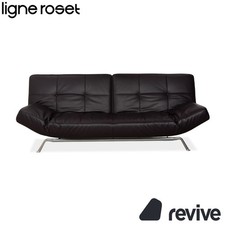 Ligne Roset Smala Pelle Melanzana Lilla Manuelle Funzione Divano