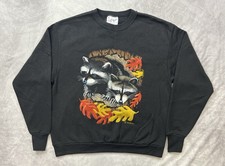 Vintage Raccoons Sweatshirt 1991 Nature Fall Pullover Size L/XL Delta Tag USA