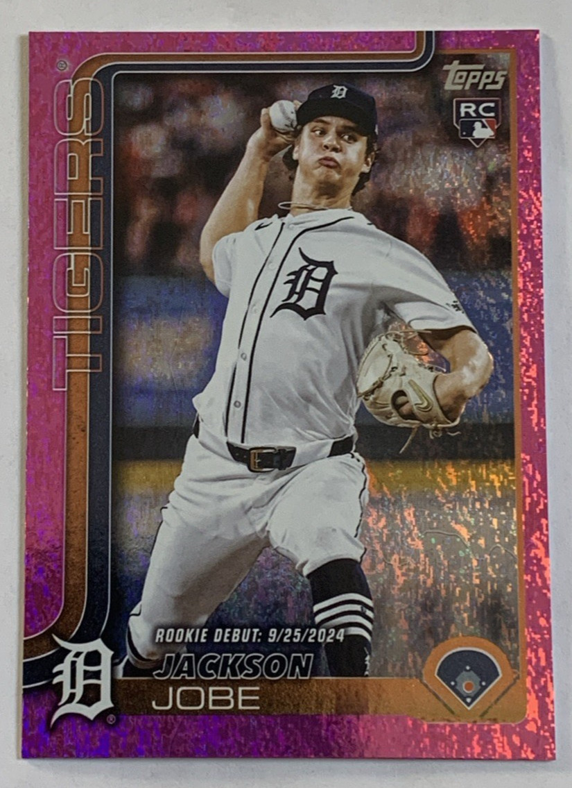 2025 Topps Update Pink Holo Foil Rookie Debut Jackson Jobe Detroit Tigers US193