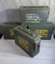 Genuine US Military Ammo Can Green Metal Box 200 Cartridges 7.62MM M62 M80 NATO