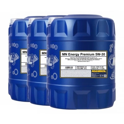 Mannol 5W-30 Energy Premium Huile Moteur, VW 505 01, Dexos1 Gen3, 3x20 Litres - Photo 1/4