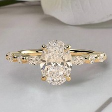 Diamant Verlobungsring Damen 14K Gelbgold IGI...