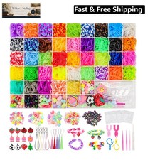 6000 Rubber Band Bracelet Kit, Colorful Loom Bracelet Making Kit with Storag...