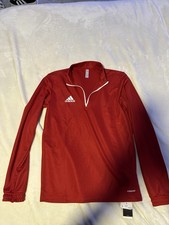NWT Men s Adidas Red Size Small Long Sleeve Qaurter Zip Track Jacket 40