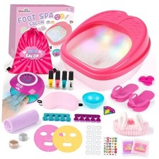 Kids Foot Spa  Nail Kit Set - 25 Pcs Kids Spa Day Kit with Middle Size