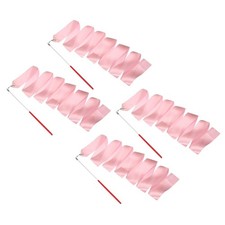 4 Pcs Dance Ribbons 78.7" Gymnastics Ribbon Streamers Red Wand, Light Pink