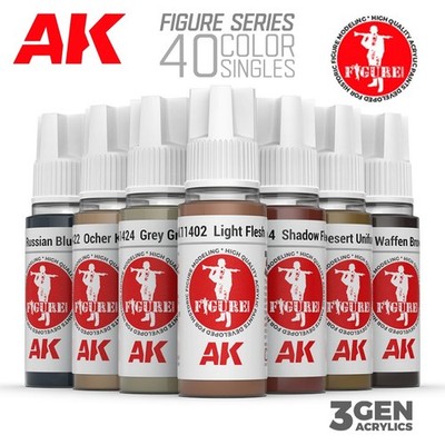 AK Interactive: FIGURE Paints   Acrylic Model Color Paint - Singles 40 Colors