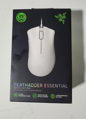 Razer DEATHADDER ESSENTIAL Wired Optical Gaming Mouse - WHITE RZ01-03850200-R3U1