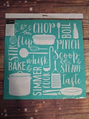 Chalk Couture Kitchen Collection Chop, Simmer, Stir Size D Reusable Transfer NWT