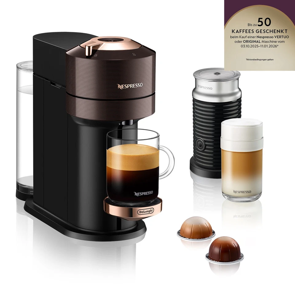 Nespresso Relove Vertuo Next Premium Rich Brown Kapselmaschine Kaffeemaschine