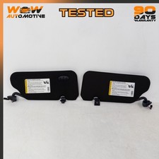 06-08 Cadillac Xlr Front Left Right Sun Visor Shade Mirror Black Set 2 Pcs Oem