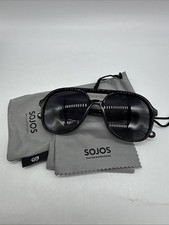 SOJOS Retro Square Polarized Aviator Sunglasses Women s Vintage Style Black