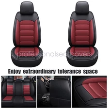 For Nissan Auto Car Seat Cover Perforated Leather Front & Rear Cushion Black+Red
