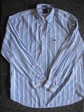 Faconnable Dress Shirt Mens 2XLT Blue Stripe Long Sleeve Big Tall Made USA