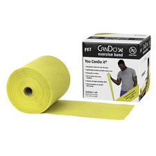 Cando 10-5621 Yellow Latex-Free Exercise Band, X-Light Resistance, 50 yd Length