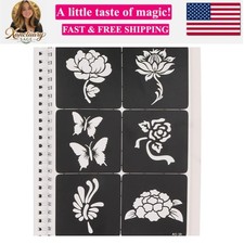 Out Design Stencil Kit, 97 Patterns, Reusable, Glitter Airbrush for Body Art