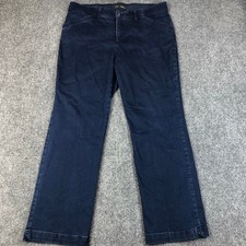 Lee Flex Motion Straight Leg Mid Rise Womens Pants Navy Blue Size 14 Short