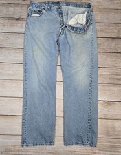 Vintage Levi's 501 Made in USA Button Fly Denim Jeans size 36x31 Distressed