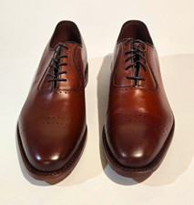Allen Edmonds Vernon Brown Leather Cap Toe Brogue Lace-Up Oxford 8D