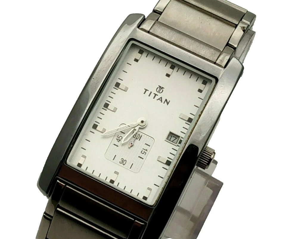 Titan Silver Chain Steel Royal Watch Metal Dial Date - Image 4 of 4