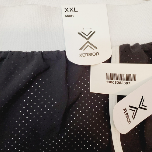 Xersion Womens Black & White Workout Running Layered Shorts SZ XXL Stretchy - Picture 3 of 11