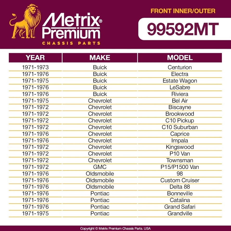 Extremo de barra de amarre interior y exterior delantero para Chevy Impala Caprice Buick Electra LeSabre Foto 2 de 4