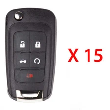 AKS KEYS Replacement for GM 2010-2021 Flip Key Fob 5B FCC# OHT01060512 (15 Pack)