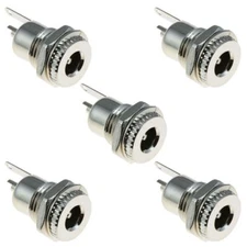 5 x Metal 2.1mm Female Chassis Socket DC Connector