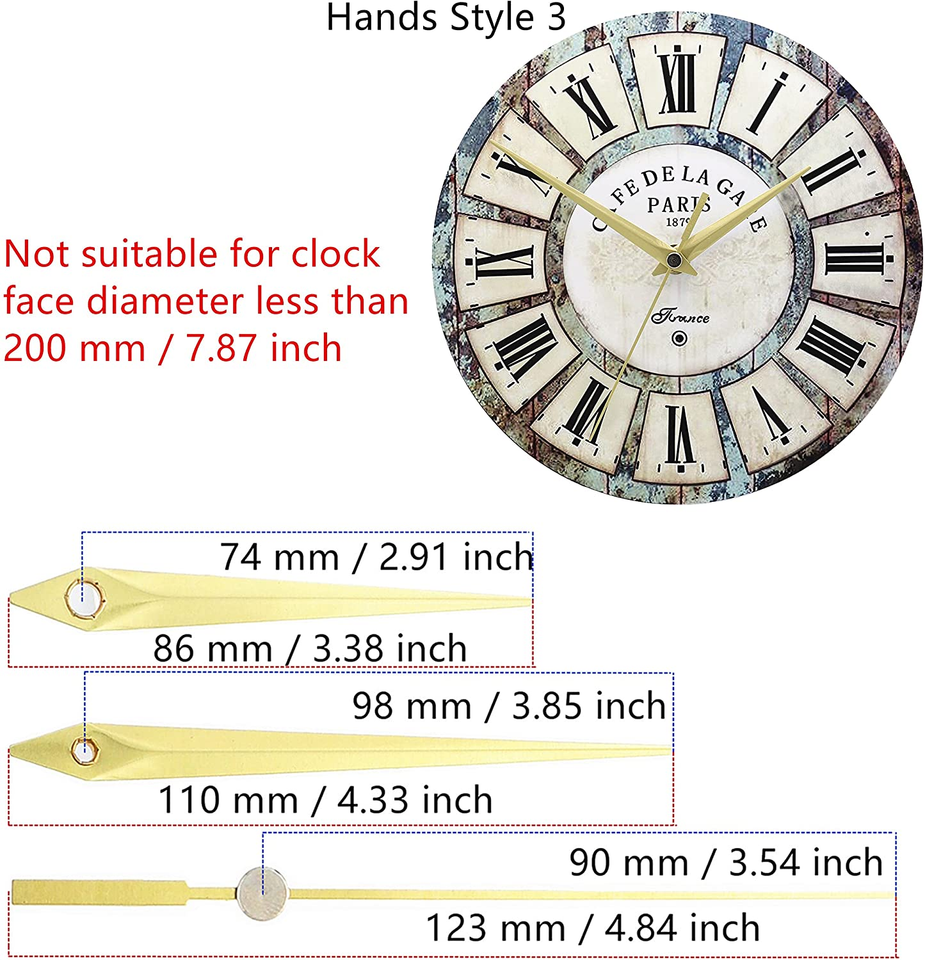 Youngtown Quartz Uhrwerk Snap-In Type - 8mm Gesamtlänge Für Clock Movements