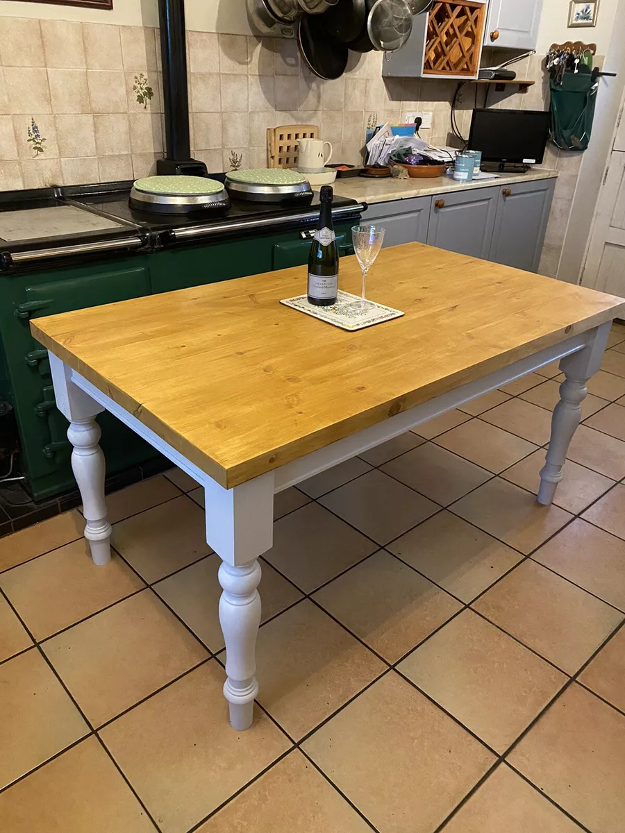 Country kitchen Farmhouse table 5ft Handcrafted Dining Table
