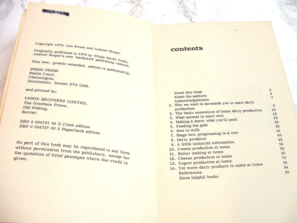 Vintage Farm Book THE BACKYARD DAIRY BOOK s/b 87-pages Prism Press ©1975 Rare - Image 2 of 4