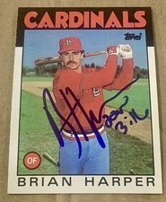 Brian Harper SIGNED 1986 Topps Baseball Card #656 Auto St. Louis Cardinals
