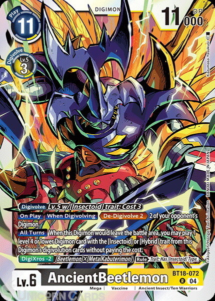 BT18-072 AncientBeetlemon : Rare Digimon Card : BT18-19: Special Booster Ver.2.0